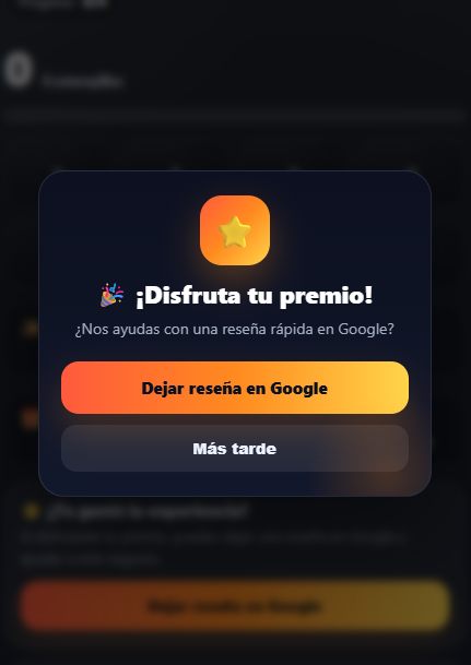 Popup premio cobrado